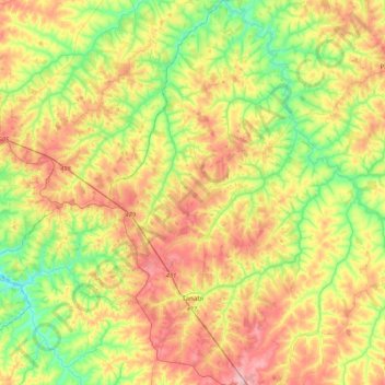 Mapa topográfico Tanabi, altitude, relevo