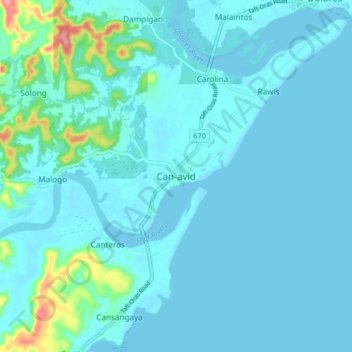 Mapa topográfico Can-avid, altitude, relevo