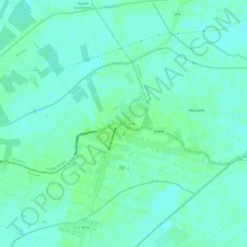 Mapa topográfico Casumaro, altitude, relevo