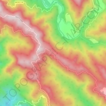 Mapa topográfico Morni, altitude, relevo