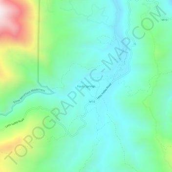 Mapa topográfico Fouts Springs, altitude, relevo