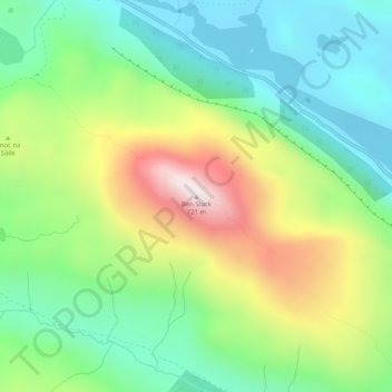 Mapa topográfico Ben Stack, altitude, relevo