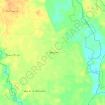 Mapa topográfico El Chiguaco, altitude, relevo