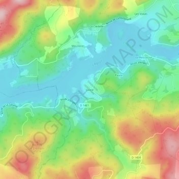 Mapa topográfico Lixirié, altitude, relevo