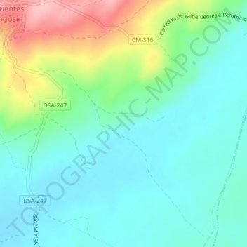 Mapa topográfico Pedrizo, altitude, relevo