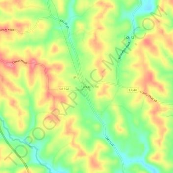 Mapa topográfico Shade, altitude, relevo