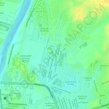Mapa topográfico AS, altitude, relevo