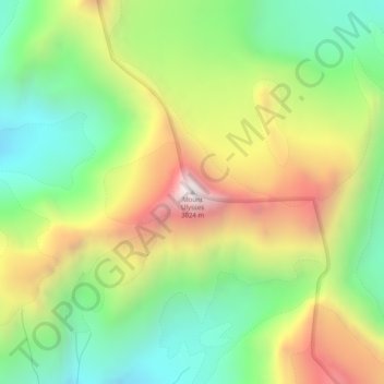 Mapa topográfico Mount Ulysses, altitude, relevo