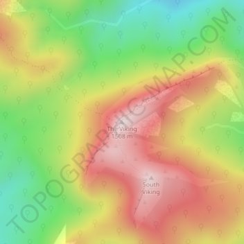 Mapa topográfico The Viking, altitude, relevo