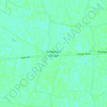 Mapa topográfico Gosberton Clough, altitude, relevo