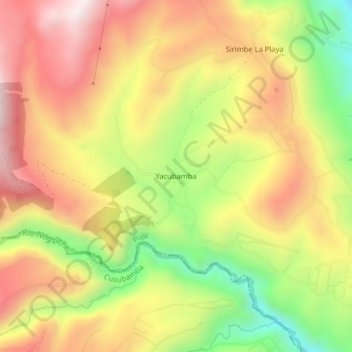 Mapa topográfico Yacubamba, altitude, relevo