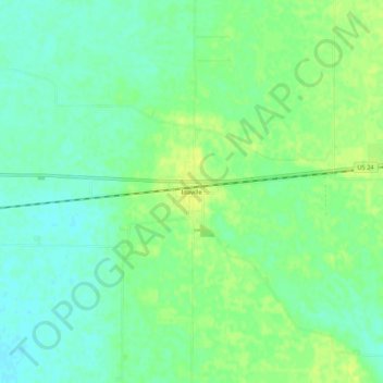Mapa topográfico Idaville, altitude, relevo