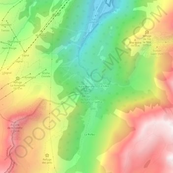 Mapa topográfico Nant Borrant, altitude, relevo