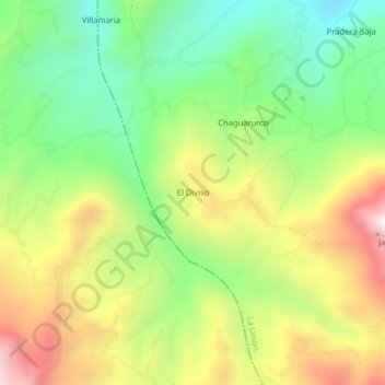 Mapa topográfico El Diviso, altitude, relevo