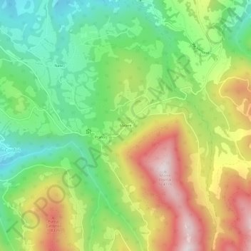 Mapa topográfico Melere, altitude, relevo
