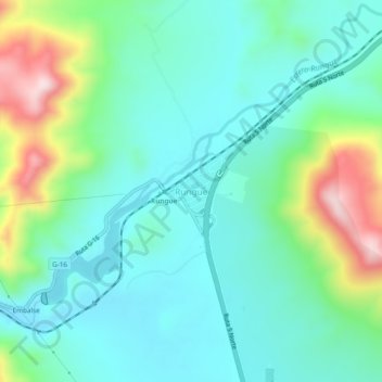 Mapa topográfico Rungue, altitude, relevo