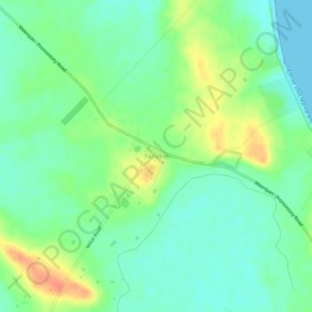 Mapa topográfico Yanakie, altitude, relevo