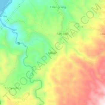 Mapa topográfico Sulsugan, altitude, relevo