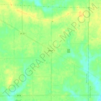 Mapa topográfico Otwell, altitude, relevo