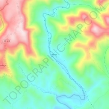Mapa topográfico Kibler, altitude, relevo