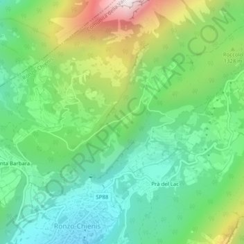 Mapa topográfico Piar, altitude, relevo