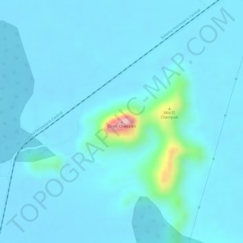 Mapa topográfico Cerro Champán, altitude, relevo