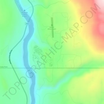 Mapa topográfico Denali view, altitude, relevo