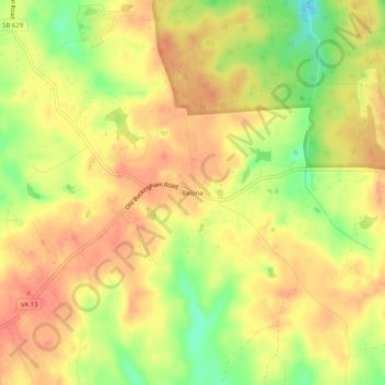 Mapa topográfico Belona, altitude, relevo
