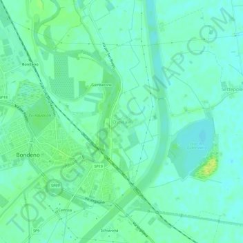 Mapa topográfico Ospitale, altitude, relevo