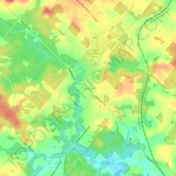 Mapa topográfico Palgrave, altitude, relevo