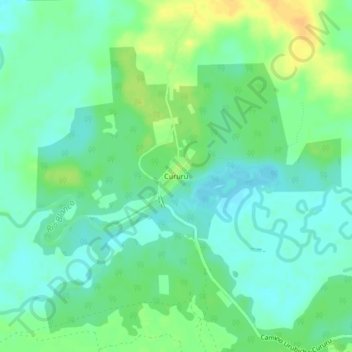 Mapa topográfico Cururu, altitude, relevo