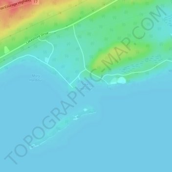 Mapa topográfico Silver Harbour, altitude, relevo