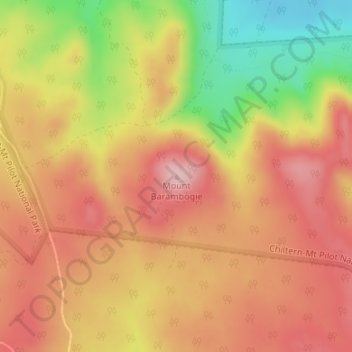 Mapa topográfico Mount Barambogie, altitude, relevo