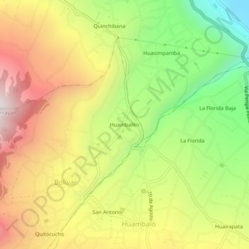 Mapa topográfico Huambalito, altitude, relevo
