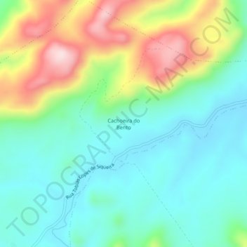 Mapa topográfico Cachoeira do Bento, altitude, relevo