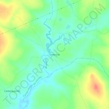 Mapa topográfico Santa Luz, altitude, relevo
