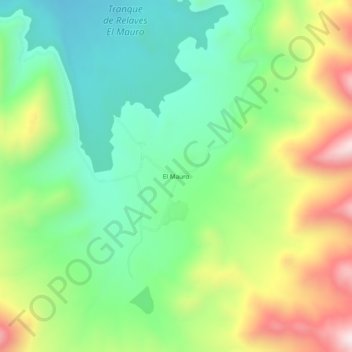 Mapa topográfico El Mauro, altitude, relevo