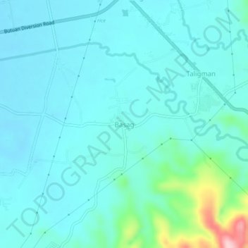 Mapa topográfico Basag, altitude, relevo