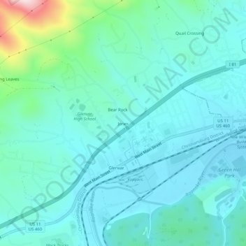 Mapa topográfico Jones, altitude, relevo
