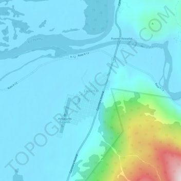 Mapa topográfico La Junta, altitude, relevo