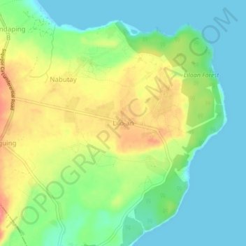 Mapa topográfico Lilo-an, altitude, relevo