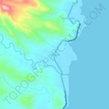 Mapa topográfico Hibaiyo, altitude, relevo