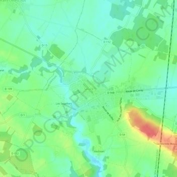 Mapa topográfico Sauzé, altitude, relevo