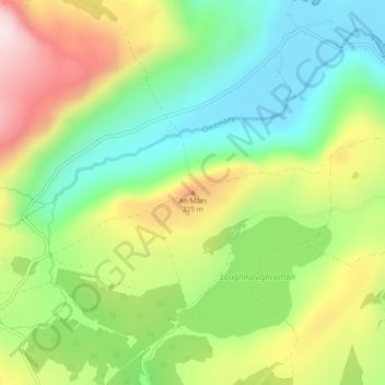 Mapa topográfico Maum, altitude, relevo