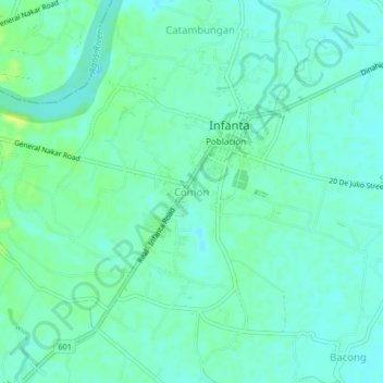 Mapa topográfico Comon, altitude, relevo