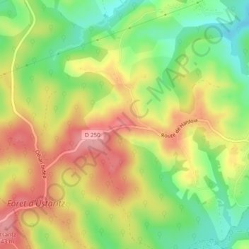 Mapa topográfico Croix des Anglais, altitude, relevo