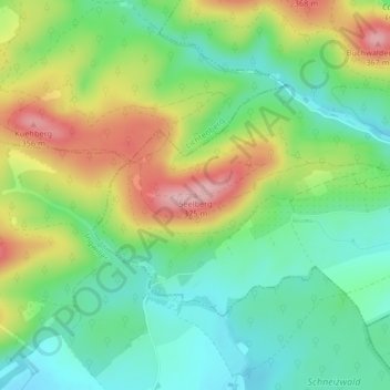Mapa topográfico Seelberg, altitude, relevo