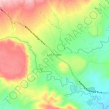 Mapa topográfico San Miguel, altitude, relevo