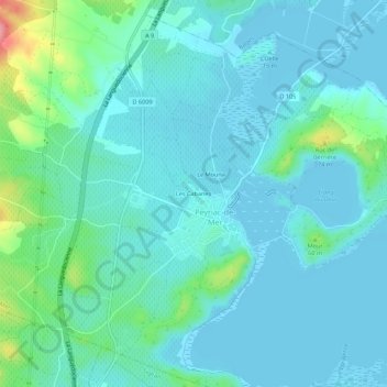 Mapa topográfico Les Cabanes, altitude, relevo