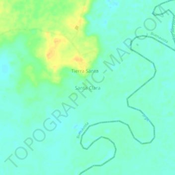 Mapa topográfico Santa Clara, altitude, relevo